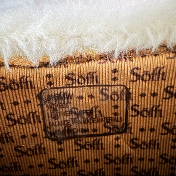 Sofft Tan Nubuck Shearling Trimmed Ankle Boots Size 8.5 - Picture 16 of 16